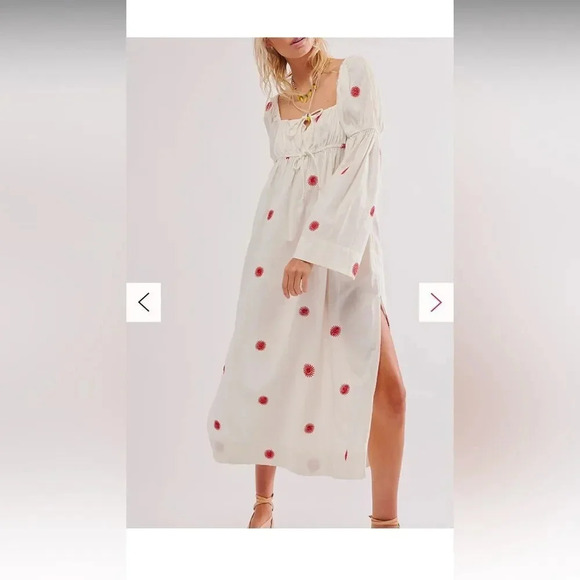 NWOT free people Emory Embroidered Midi Dress - Picture 2 of 16